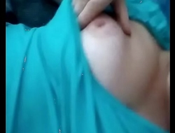 MILF licking boobs