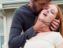 Adorable redhead teen shagged by her dad's friend